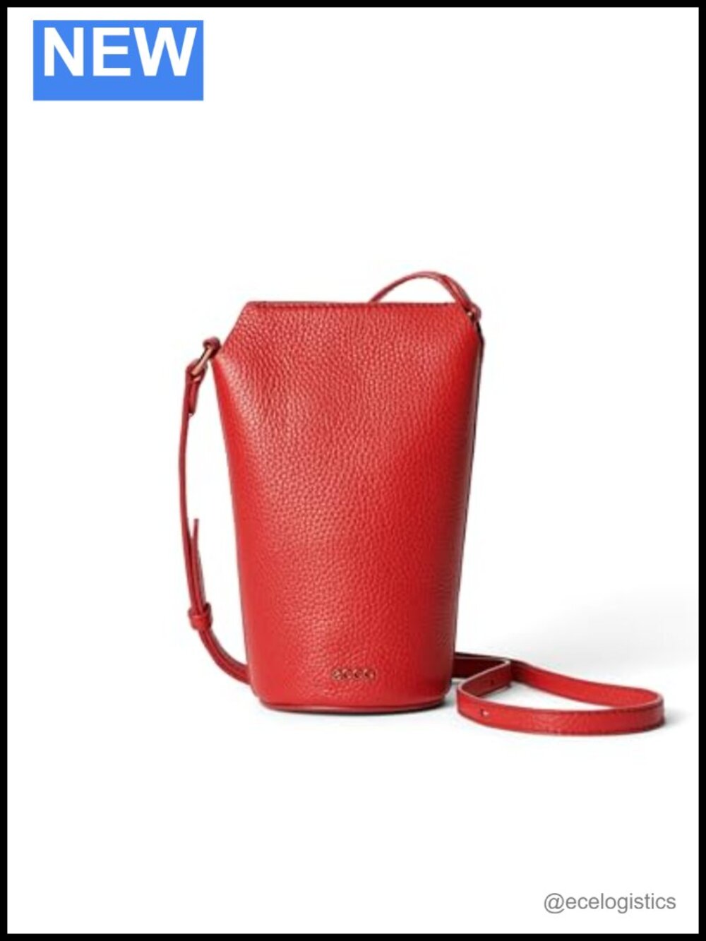 ECCO Small Pot Crossbody Bag Pebbled Leather Adjustable Strap